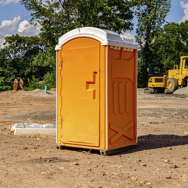 how often are the porta potties cleaned and serviced during a rental period in Underwood-Petersville